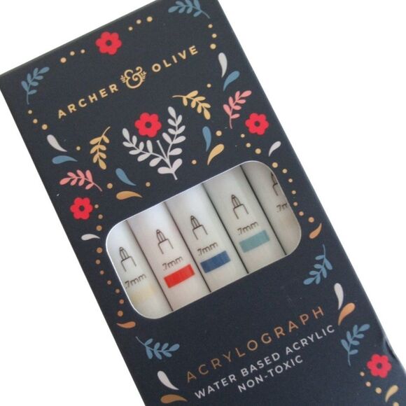 New Archer and Olive Sweater Weather Square Notebook & Acrylograph Pens - Picture 14 of 14